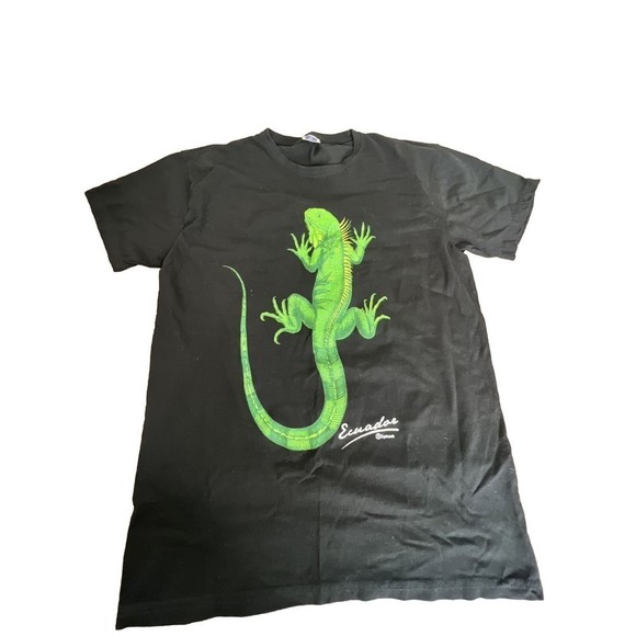 Ecuador Travel Stores Other - Adult Unisex Black Graphic T Shirt Iguana Print Size M Made In Ecuador Tee